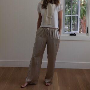 Quince Silk Drawstring Wide Leg Pants
